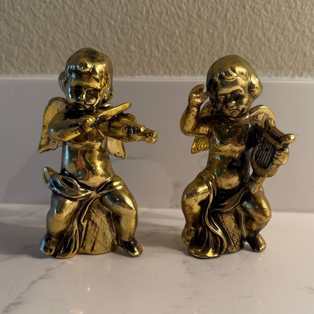 Vintage Ceramic Cherubs Set of 2 Made in Japan